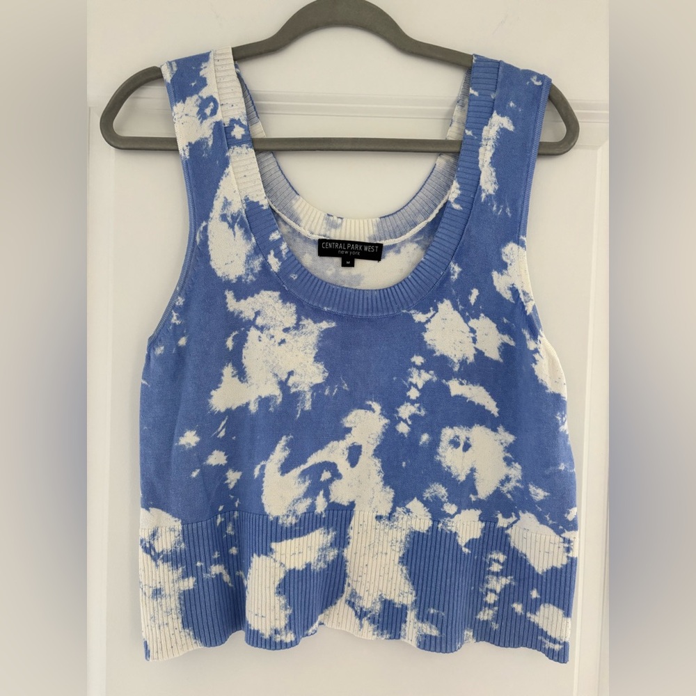 Central Park West Sky Blue and White Knit